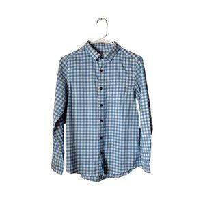 Cat Jack Shirt Boys Large Button Down Pocket Long Sleeve School Checkered